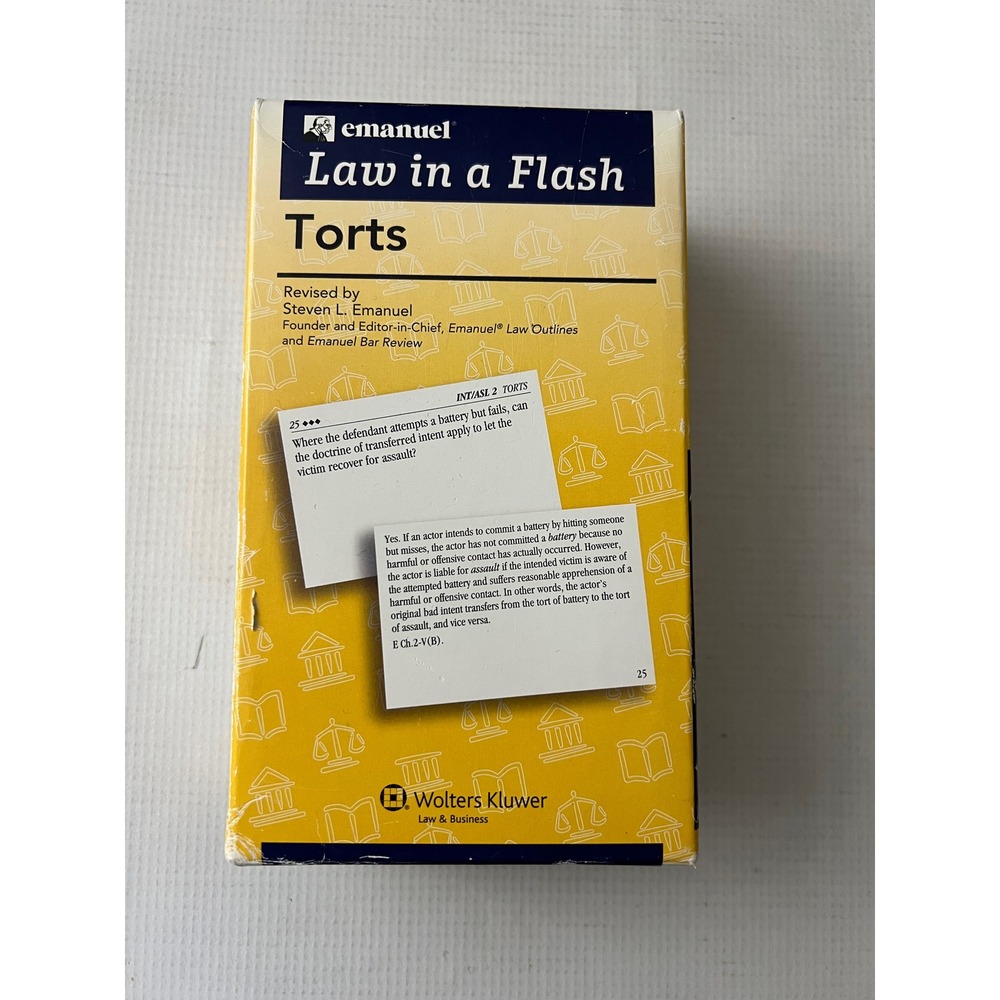 Emanuel Law in a Flash Torts Flash Cards Law School OS Yellow Study‎ Aid